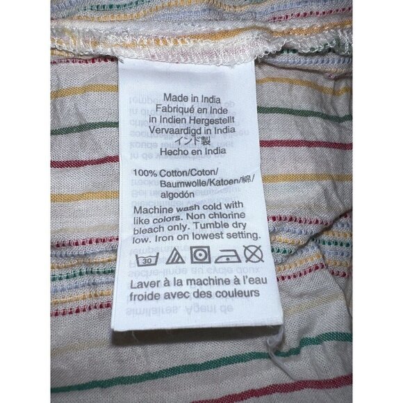 MADEWELL Button-Front Cami Tank Blouse in Textural Cotton Rainbow Stripes - Picture 10 of 11